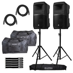 Electro-Voice EVIVA 15P 15″ 2-Way Powered Portable Active Speakers Pair w Bags