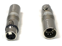 (2) Two Genuine NEUTRIK NA3F5M 3-Pin XLR Female to 5-Pin Male DMX Adapter