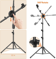 Ramzi Mic Stand,6 in 1 Microphone Stand Floor Boom Mic Stand, Support Boom Goose