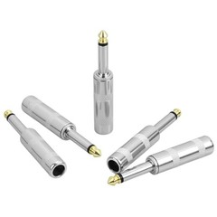 1/4″ TS Plug 6.35mm Mono Male Jack Connector, 5 Pcs Solder Type Audio Cable
