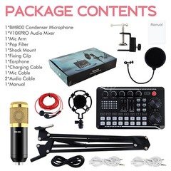 Home Studio Mixing Console Live Studio Audio DJ Sound Mixer Condenser Microphone