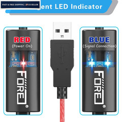 FORE MIDI to USB Interface Compatible with Type-A 6.5ft, Red