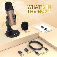 Plug-and-Play USB Microphone with Wide Device Compatibility