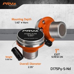 1x PRV Audio D3220Ti-Nd Titanium Neodymium Compression Driver 2″ WGP14-50CR NEO