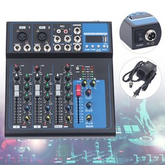 DJ Live Sound Mixing Console USB 4-Channel Mixer Bluetooth Studio Audio Mixer