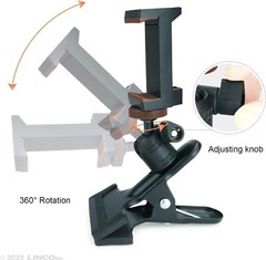LINCO Universal Guitar Head Phone Holder Mount Mic Stand Phone Holder for iPhone