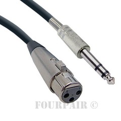 15ft XLR 3-Pin Female to 1/4″ Stereo Plug Shielded Microphone Mic Cable Cord TRS