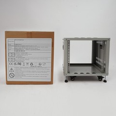 9U Grey Carbon Steel Server Rack Cabinet with Wheels for Studio Office