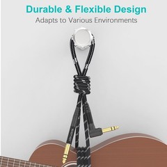 1/4 Inch TRS Cable Right Angle to Straight 2-Pack 6.6FT, 6.35mm Balanced 1/4 …