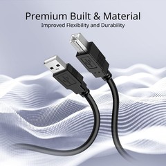 TNP USB A to B Audio MIDI Cable Male – 5FT, Black