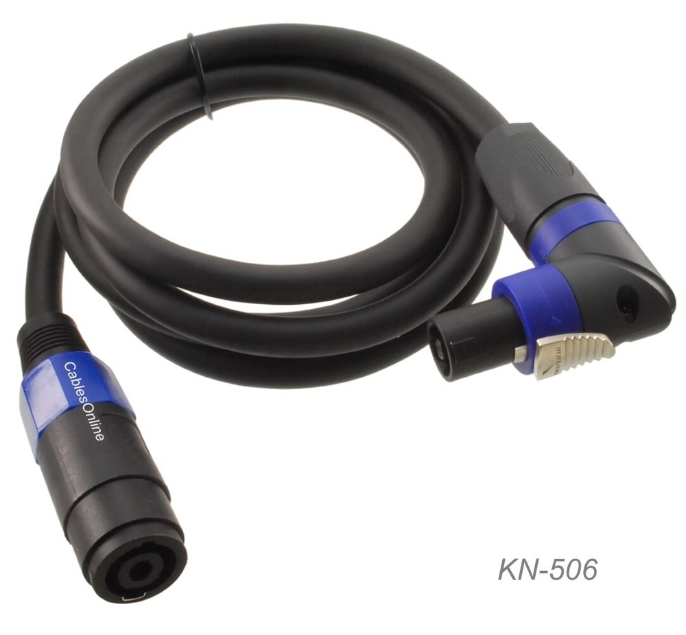 6ft 4-Pole Speakon Right-Angle Male/Female 4-Conductor,12AWG Extension Cable