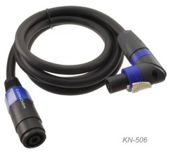 6ft 4-Pole Speakon Right-Angle Male/Female 4-Conductor,12AWG Extension Cable