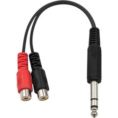 Poyiccot 6.35mm 1/4 inch TRS Stereo Jack Male to 2 RCA 20cm, Black& Red