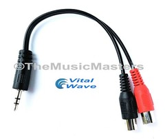 6 inch 3.5MM (1/8″) Stereo Male to Dual RCA Female Jacks Audio Cable Wire VWLTW