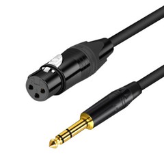 6.35mm (1/4 in) TRS Male to XLR 3 Pins Female Balance Audio Cable Black B19