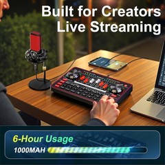 Podcast Microphone Bundle with Live Sound Board Audio Mixer, Podcast Equipmen…