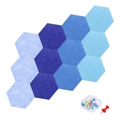 Acoustic Panels with 7 Push Pins (Dark Blue,Sky Blue,Blue,Light Blue)