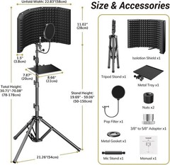 Foldable Isolation Shield for Recording & Podcasts