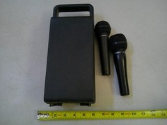 SET 2 HANDHELD DYNAMIC MICROPHONE VOCAL MC150 XM8500 MUSIC GIG MIKE BOX AS IS