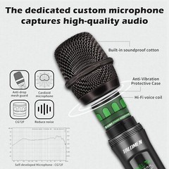 Rechargeable Handheld Wireless Microphone Set with USB-C Charging & 160 Ft Range