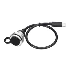Round USB C 2.0 Panel Mount Extension Cable, Type-C Male to C Female, 1ft