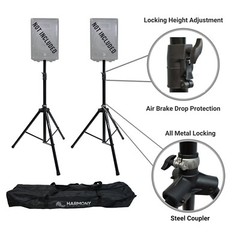 Harmony Audio A-DSBA Pro DJ Tripod Speaker Stand Pair Button Air Brake Lowering