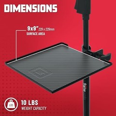 Microphone Stand Clamp-On Utility Shelf 9×9 Inch Black 10 lb Capacity for