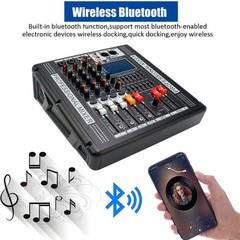 4 Channel Pro Power Mixer Audio Mixing Console 99 DSP w/USB 110-220V Bluetooth