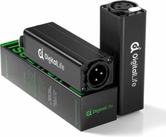 DigitalLife XLR-A600 Ground Loop Isolator Passive XLR 3-Pin M/F 1:1 Black