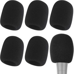 6x Microphone Handheld Grill Windscreen Filter Sponge Foam Mic Cover Black