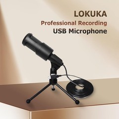 Foldable USB Microphone with High-Fidelity Sound for Online Meetings & Recording
