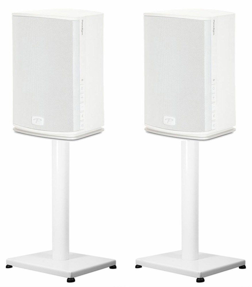 Pair 29” Steel White Stands For Paradigm PW 600 Bookshelf Speakers