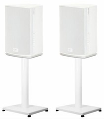 Pair 29” Steel White Stands For Paradigm PW 600 Bookshelf Speakers