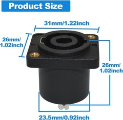 Speakon Connector 4 Pole Square Rectangle Speaker Jack 8 Packs Black
