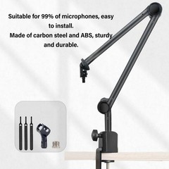 Microphone Arm Stand 180 Degree Adjustable Stable Durable Carbon Steel Desk XDIF