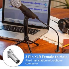 4 Pack XLR Pass Through Adapter Female to XLR Male D Panel Mount Fitting