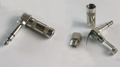 1/4″ 6.35mm Male Heavy Duty Right Angle TRS Stereo Audio Plug Jack Connector v2