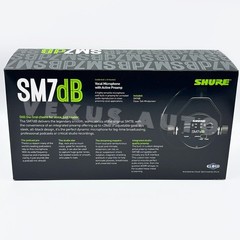 Shure SM7dB Dynamic Microphone Preamp Stream Podcast Recording Black