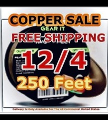 “GEAR-IT” 12/4 Speaker Wire-250’-12 Ga/4-Conductor—OFC Copper—Brown PVC Jacket