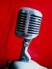 Vintage 1956 Shure 55S dynamic cardioid microphone w S-36 stand Elvis prop