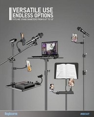KBC1417 Mic Stand Phone Holder, Heavy-Duty Gooseneck Phone Holder 9″ with Clamp
