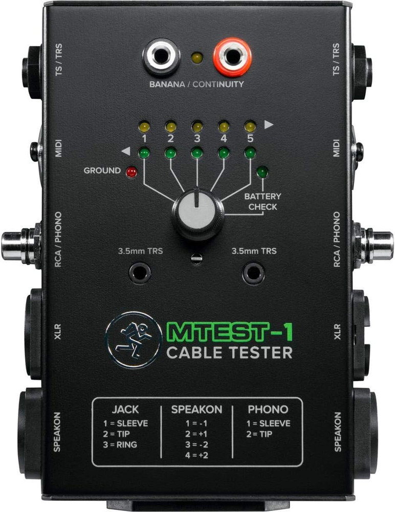 Cable Tester 5-Way Switch Battery Powered Connector Test Tool Black MTEST-1