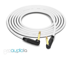 Canare Quad L-4E6S Instrument Cable | 90° 1/4″ TS to 90° 1/4″ TS | White 30 Ft