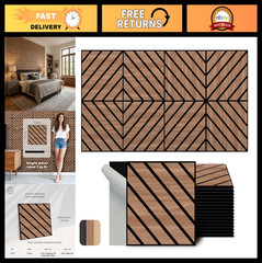 Acoustic Wall Panels 16 Pack – 12×12 Inch Soundproof Decor, Self-Adhesive PVC, T