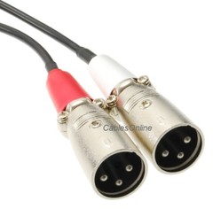 XLR 5-Pin Female to 2x 3-Pin Male Stereo or Dual-Elements Microphone Cable