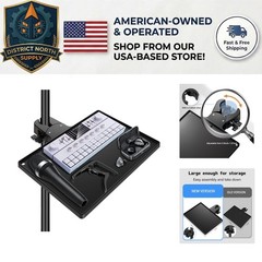 Versatile Microphone Stand Tray with Locking Clamp, Perfect for Music Gear