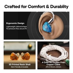 Linsoul Kiwi Ears Orchestra Lite Performance Custom 8BA in-Ear Normal, Orange