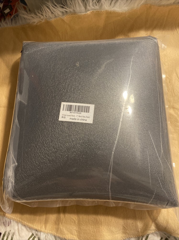 Acoustic Panels Sound Proof Foam Panels 50 Pack Black Padding 12″ x 12″ x 0.4″