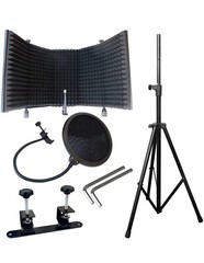 STUDIO KIT AxcessAbles SF-101KIT XLR Condenser Mic Stand Shock Mount Pop Filter