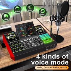 Podcast Equipment Bundle with Live Sound Card Audio Mixer, 3.5mm Condenser Mi…
